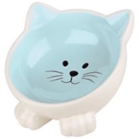 Keramikskål Blå Kattansikte