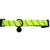 Katthalsband elastisk reflex neongul