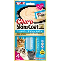Kattgodis CHURU SKIN & COAT TUNA & SCALLOP 4ST