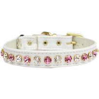 Katthalsband Rhinestone Vit