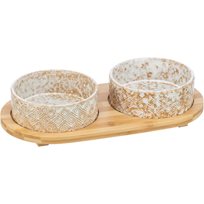 Matbar keramik bambu vit/ecru