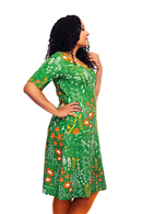 Magda dress Bladverk Grön
