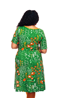Magda dress Bladverk Grön