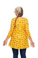 Anita tunika Humlor - mönstrad lång topp i ekologisk bomullstrikå