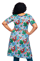 Magda dress Fågeltivoli Blå
