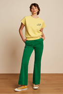 Marcie Flared manchester trousers Meadow Green