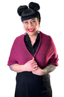 Slätstickad tubsjal Cerise