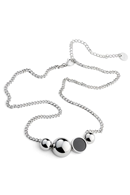 Sägen Solar necklace in silver | Statement necklace in silver and black
