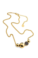 Solar golden necklace - round shapes in steel