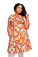 Siv dress Äppelriket | Apple print summer dress in cotton