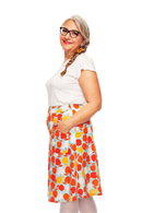 Sonja skirt Äppelriket - apple print skirt for summer in cotton poplin