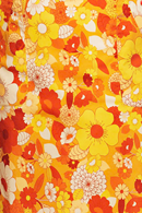 Sonja kjol Dag Orange | blommig retro kjol i bomull