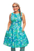 Saga dress Dag Turquoise sleeveless 50s party dress