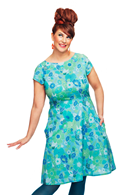 Cissi och Selma Siv dress Dag Turquoise | Floral print summer dress in cotton