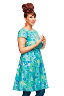 Cissi och Selma Siv dress Dag Turquoise | Floral print summer dress in cotton