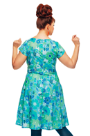Cissi och Selma Siv dress Dag Turquoise | Floral print summer dress in cotton