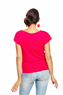 Cissi och Selma Ylva top Fuchsia | Pink boat neck summer blouse