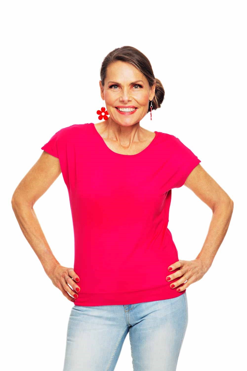 Cissi och Selma Ylva top Fuchsia | Pink boat neck summer blouse