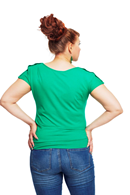 Cissi och Selma Ylva top Grön | Green boat neck summer blouse