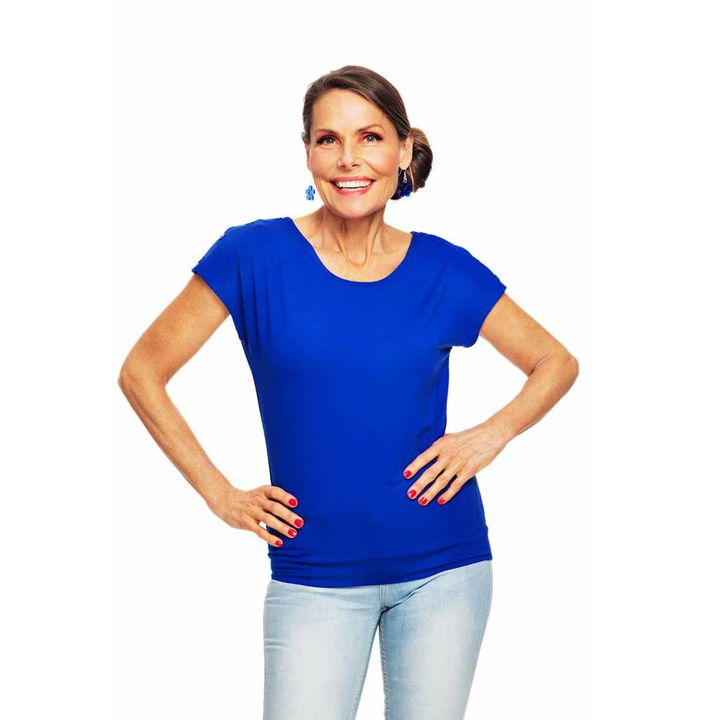 Cissi och Selma Ylva top Kobolt | Blue boat neck summer blouse