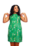 Rut dress Ogräs Grön - Green floral print dress