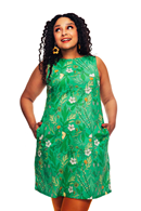 Rut dress Ogräs Grön - Green floral print dress