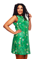 Rut dress Ogräs Grön - Green floral print dress