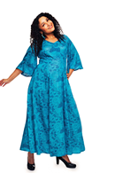 Greta dress Rörelse Blå - Blue floral print maxi dress in Lyocell