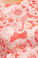 Malin klänning Rörelse Röd - Ärmlös blommig sommarklänning