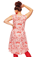 Malin klänning Rörelse Röd - Ärmlös blommig sommarklänning
