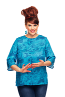 Elsie top Rörelse Blå - Blue floral print blouse in lyocell