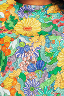 Elsie top Illusion Färgglad - Turquoise print blouse in lyocell