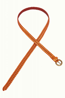 King Louie Slim braided belt in metallic copper - umbre