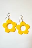 Earrings Solo Citron - large yellow flower