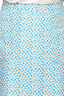 Sonja skirt Petit Turquoise - Floral print knee length cotton skirt