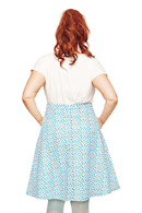 Sonja skirt Petit Turquoise - Floral print knee length cotton skirt