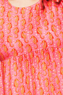 Ida klänning Sjöhästar | rosa mönstrad midi klänning