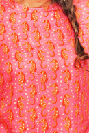 Elsie topp Sjöhästar - rosa mönstrad blus med trekvartsärm