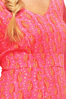 Greta dress Sjöhästar - Pink graphic print maxi dress in Lyocell