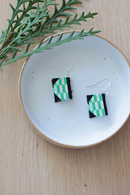 Bookie Earrings Green arrow - miniature books