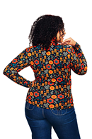 Susanne topp Nostalgi Orange blommig omlottop