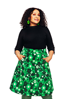 Sonja kjol Perspektiv Grön | blommig sommarkjol