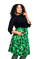 Sonja kjol Perspektiv Grön | blommig sommarkjol