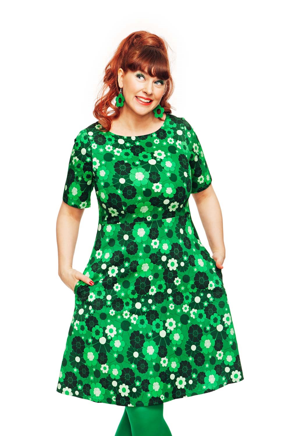 Irma klänning Perspektiv Grön