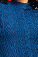 Cissi och Selma Svea dress Ocean - Blue cable knitted dress in organic cotton
