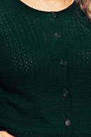 Sigrid kofta Skog - Mörkgrön stickad kofta i ekologisk bomull