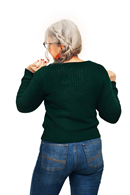 Sigrid kofta Skog - Mörkgrön stickad kofta i ekologisk bomull