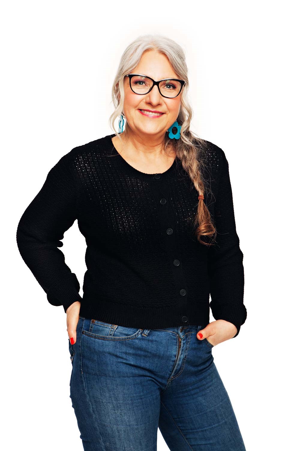 Sigrid cardigan Kol - Black - Knitted in organic cotton