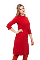 Cissi och Selma Agneta dress Röd - Red jersey 60s dress
