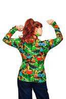 Susanne top Babylon Grön - Green 70s print long sleeve wrap top